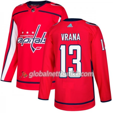Washington Capitals Hockeydrakt Jakub Vrana 13 2017-2018 Rød Adidas Authentic - Herre